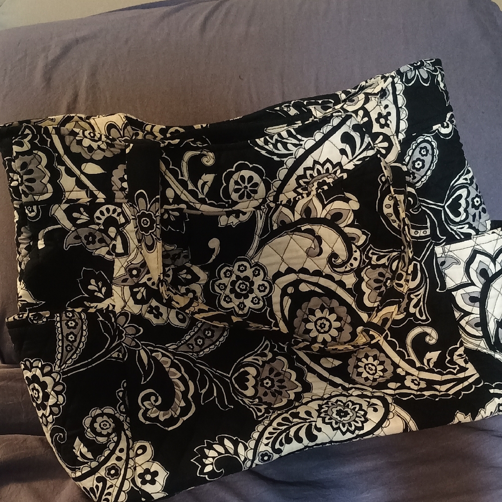 Vera Bradley Floral Black and White Tote Bag